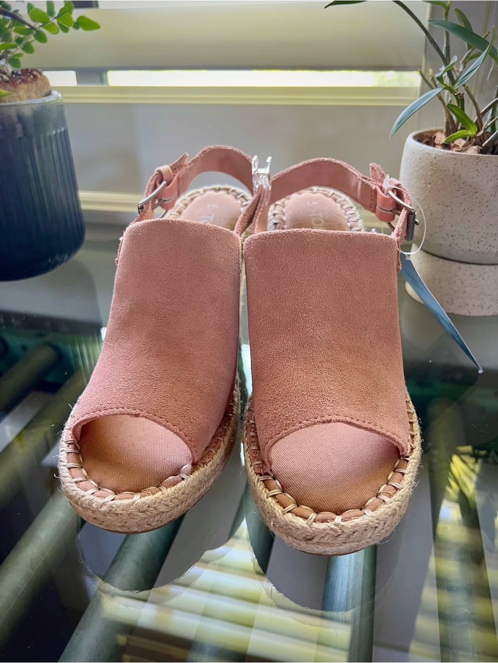 Tom’s NWT Monica Wedge Sandal - Soft Blush (Bloom) - Picture 2 of 4